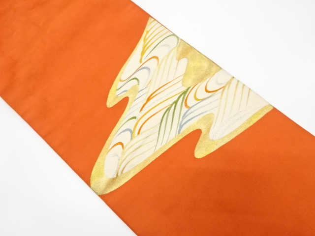 綴れ　霞に流水模様織り出し　名古屋帯